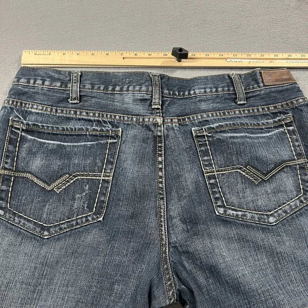 Urban Pipeline Jeans Mens 38x32 Blue Relaxed Bootcut Dark Wash Denim